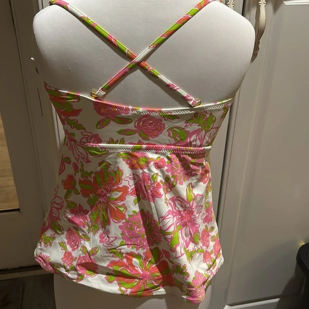 Lilly‎ Pulitzer Tankini Swim Top Women Size Medium adjustable straps